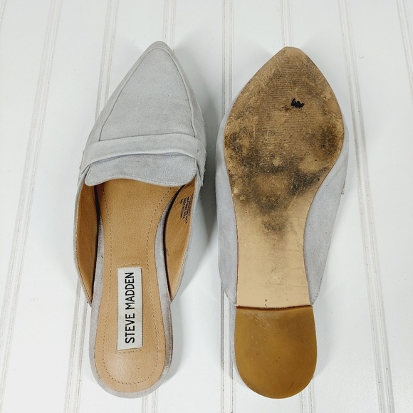 Steve Madden Gray Suede Flavor Flat Mule F922 - Picture 14 of 14